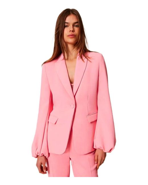 Blazer de botonadura sencilla Twinset de color Pink