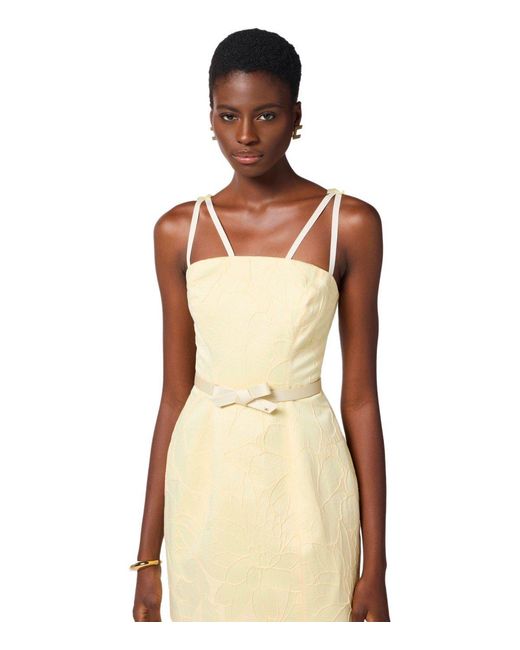 Elisabetta Franchi Natural Lemonade Belted Dress