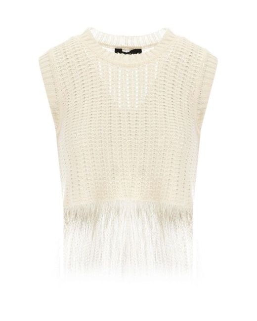 Top navetta con flecos Weekend by Maxmara de color White