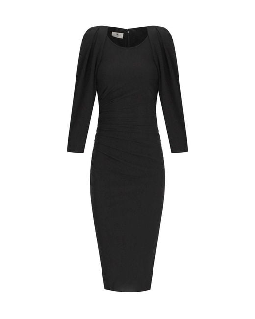 Elisabetta Franchi Black Midi Dress