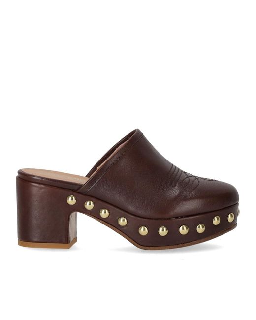 Clog Con Tacco di Duccio Del Duca in Brown