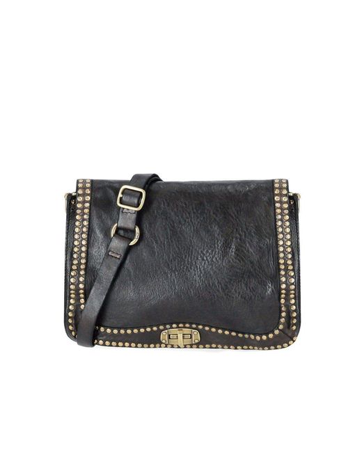 Campomaggi Black Paola Anthracite Crossbody Bag