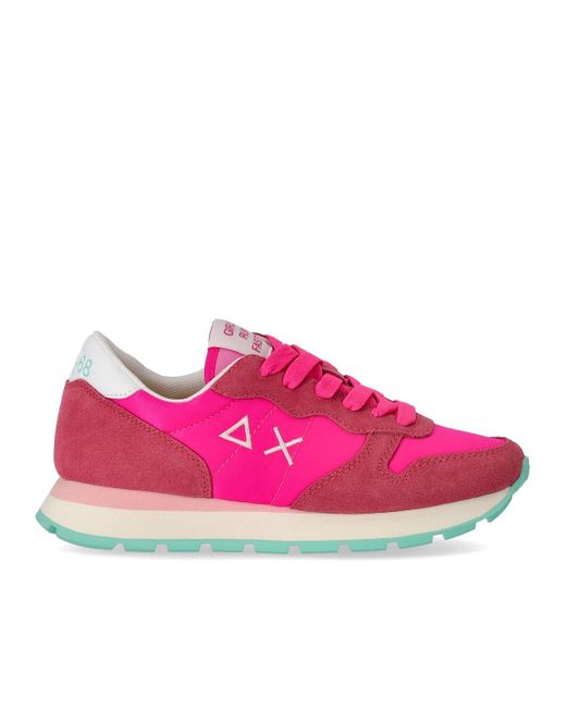 Sun68 Pink Ally solid nylon fuchsia sneaker