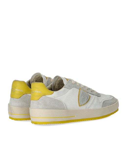 Sneaker Nice Giallo di Philippe Model in White da Uomo
