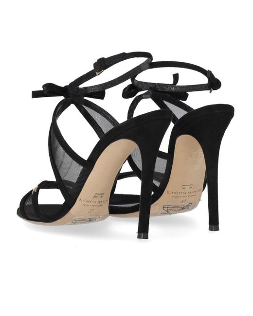 Sandale à talon avec nœud e Elisabetta Franchi en coloris Black