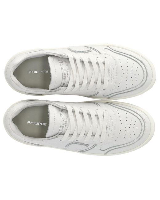 Philippe Model Nice Low Sneaker in het White