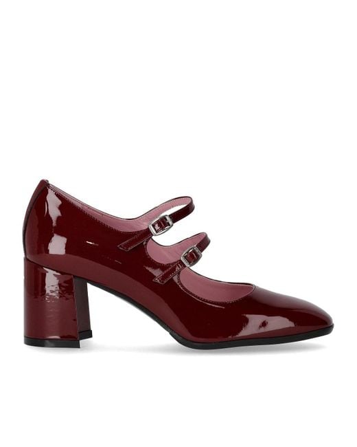 CAREL PARIS Red Mary Jane Alice Burgundy Pump