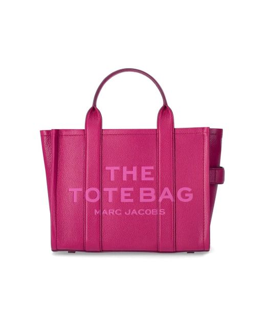 Marc Jacobs The Leather Medium Tote Lipstick Pink Handtas