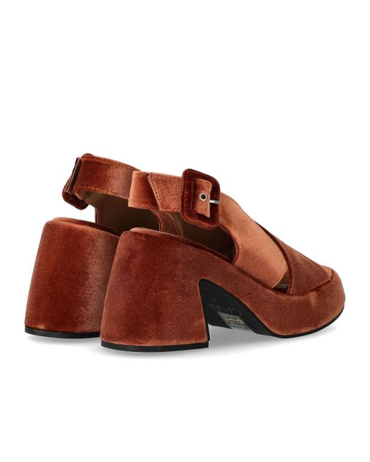 Ganni Brown Brick Red Heeled Sandal