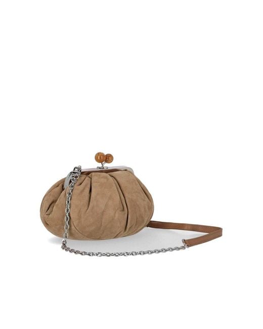 Weekend by Maxmara Brown Pasticcino Valois Small Sand Clutch