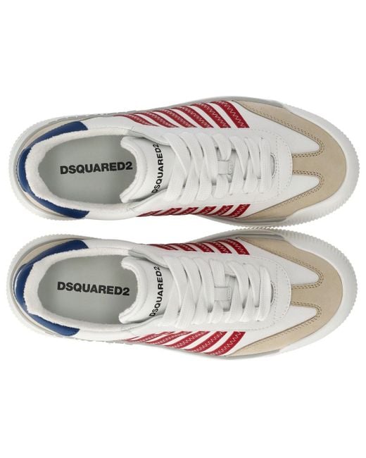 DSquared² Pink New Jersey White Red Sneaker for men