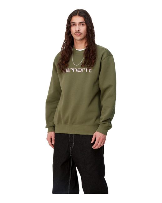 Carhartt Green Military Sweatshirt With Logo for men