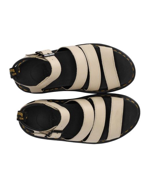 Cuero sandalias con plataforma blaire de piel pisa con tiras en color marfil Dr. Martens de color Black