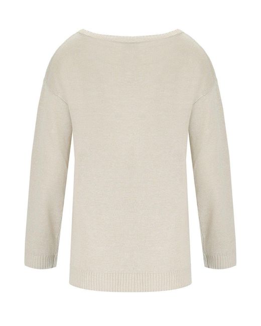 Max Mara White Dandy rundhalspullover