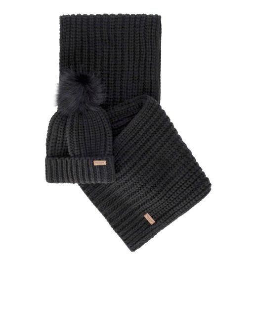 Set gorro + bufanda saltburn Barbour de color Black