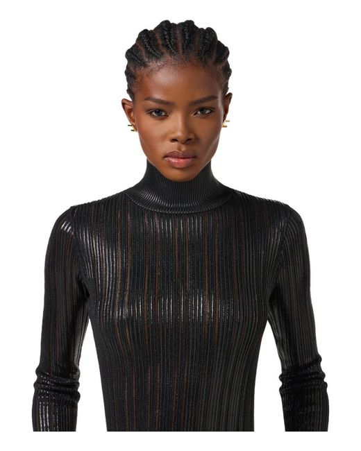 Elisabetta Franchi Black Turtleneck Top