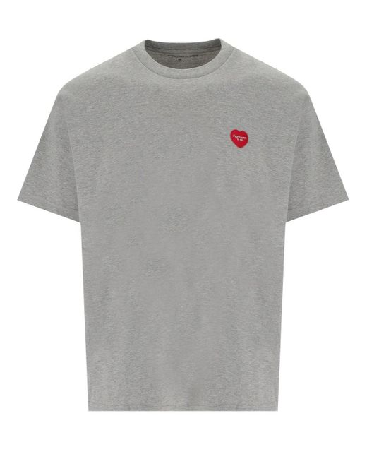 Carhartt Gray S/s Heart Patch T-shirt for men
