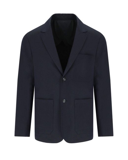 Emporio Armani Blue Single-Breasted Jacket for men
