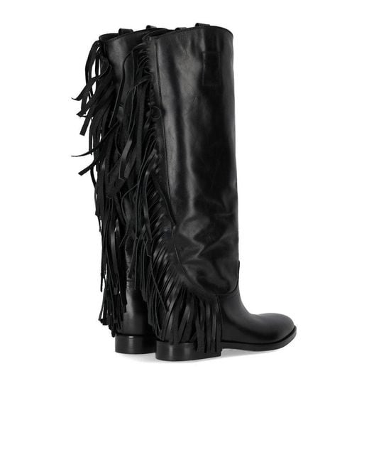 Strategia Black Fringed Boot