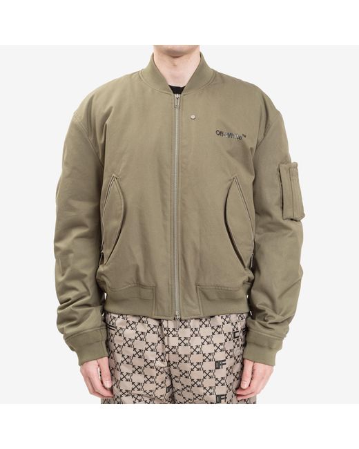Off-White c/o Virgil Abloh Diag Tab Bomber Jacket in Army Green (Green ...