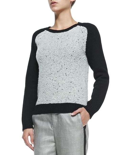 Rag & Bone Black Portia Pullover With Solid Sleeves