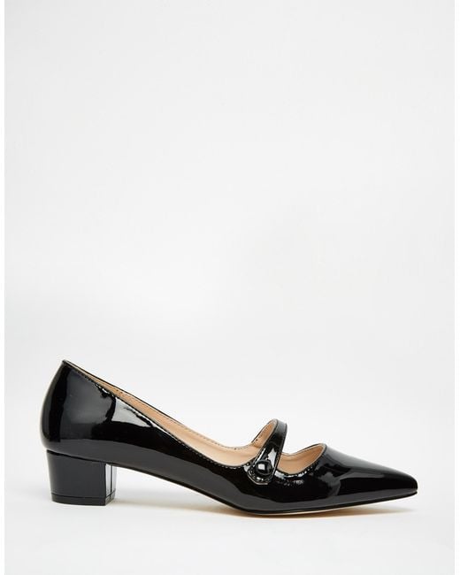 Miss Kg Audrina Black Patent Mid Heeled Mary Jane Heeled Shoes | Lyst Canada