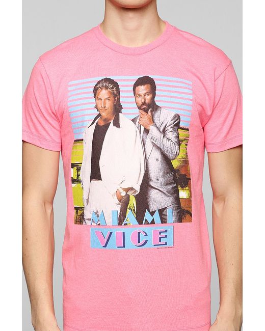 Urban Outfitters Pink Miami Vice Tee for men