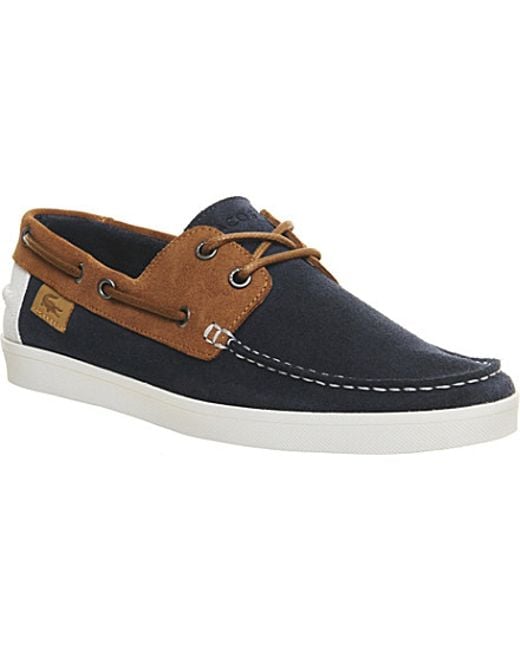 Lacoste Blue Keellson Suede Boat Shoes - For Men for men
