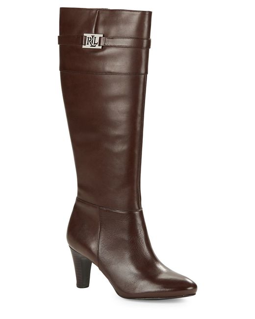 ralph lauren brown leather boots