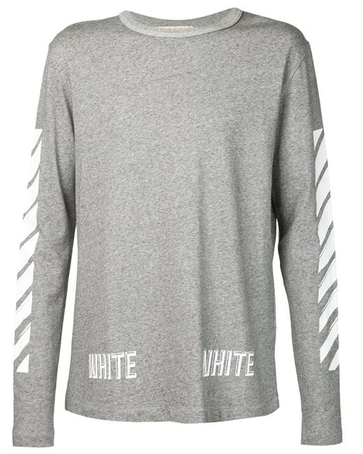Off-White c/o Virgil Abloh Gray Long Sleeve T-shirt for men