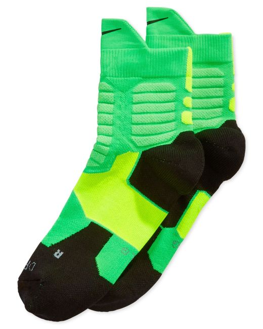 Nike Green Kd Hyper Elite High Quarter Basketball Socks for men
