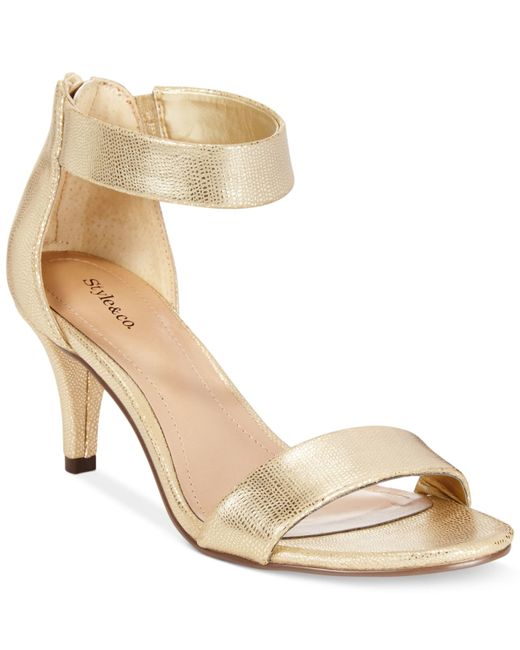 macy's gold flat shoes