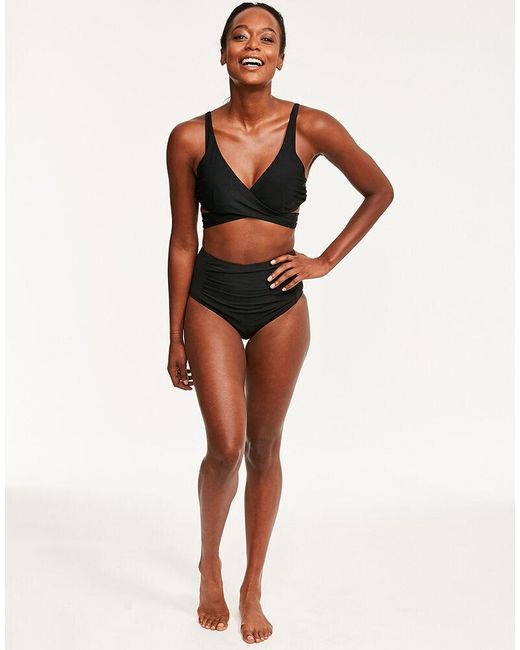 tummy control black bikini bottoms