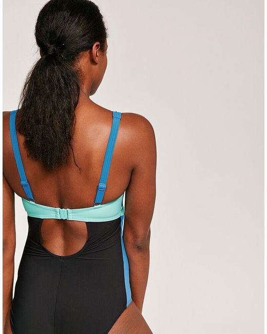 figleaves colourblock shaping halter swimsuit