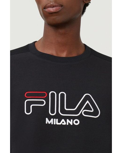 Fila Milano Neoprene Sweatshirt in Black for Men - Lyst