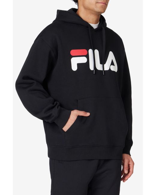 Fila Black Classic Relaxed Logo Hoodie