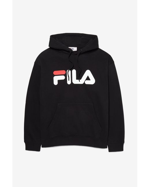 Fila Black Classic Relaxed Logo Hoodie