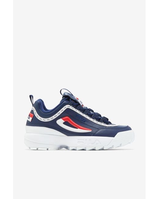 fila disruptor red and blue