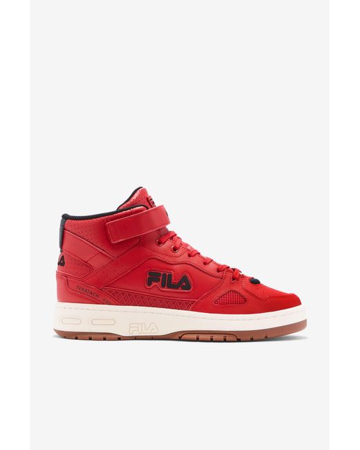Fila Leather Teratach 600 Mid in Red for Men | Lyst