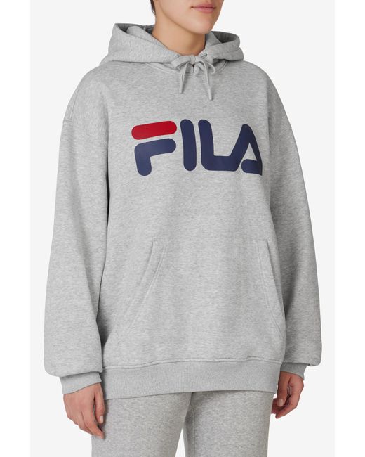 Fila Gray Classic Relaxed Logo Hoodie