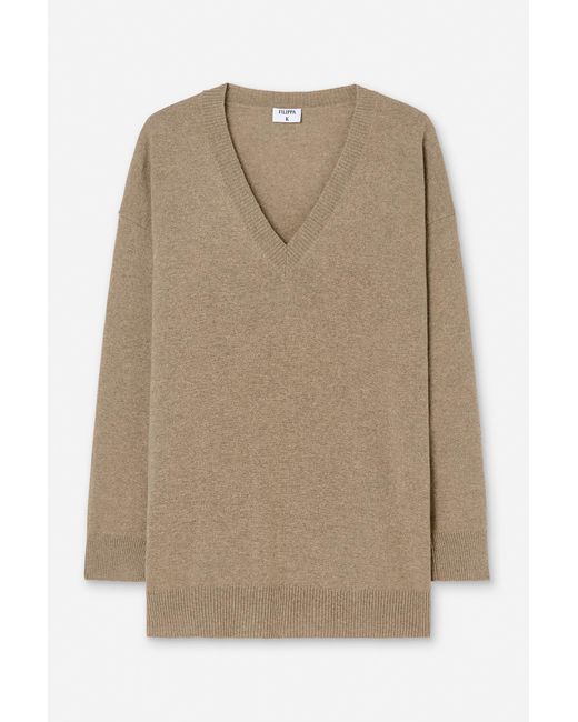 Filippa K Natural Long V-Neck Cashmere Sweater