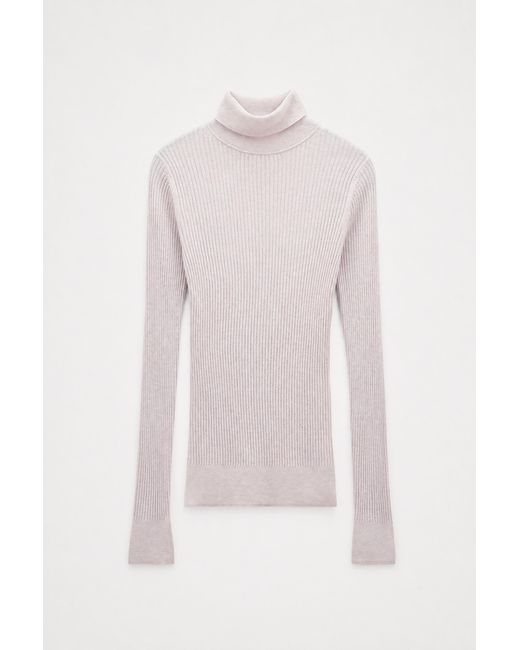Filippa K White Rib Roller Neck Sweater