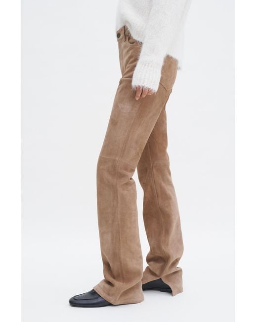 Filippa K White Suede Five Pocket Trousers