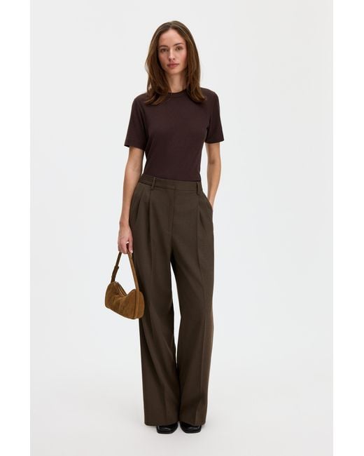 Filippa K Brown Soft Rib Tee