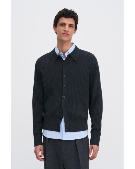 Filippa K Blue Cotton Merino Knit Shirt for men