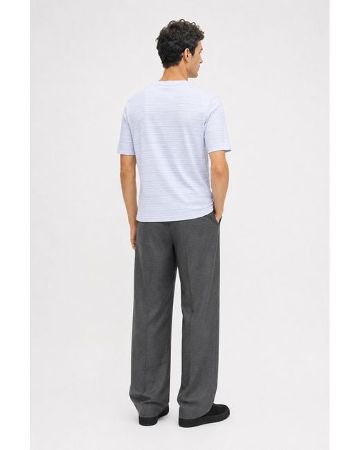 Filippa K White Striped Rib Tee for men