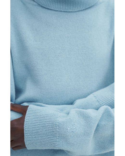 Filippa K Blue Relaxed Turtleneck Sweater