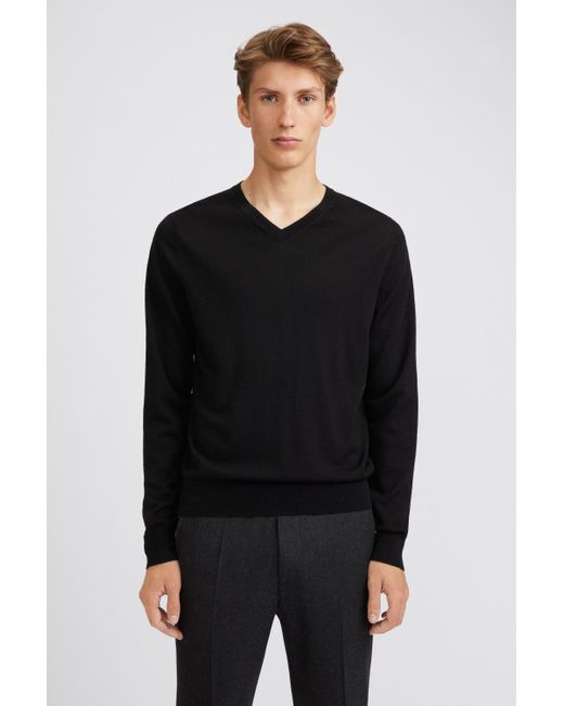 Filippa K Merino V-neck Sweater in Black for Men - Lyst