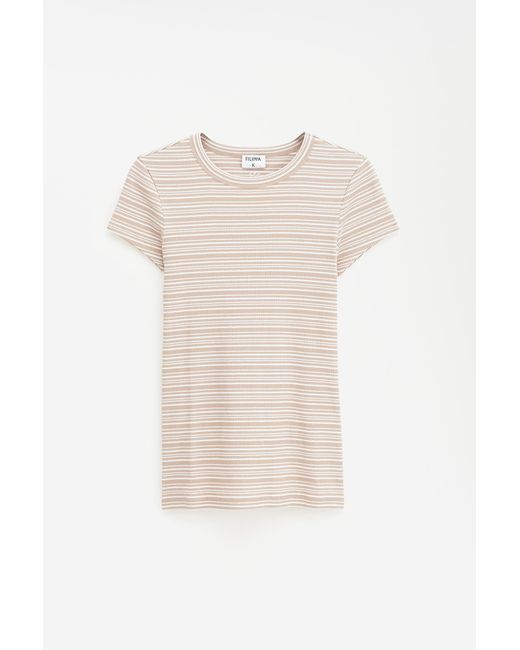 Filippa K White Striped Fine Rib Tee