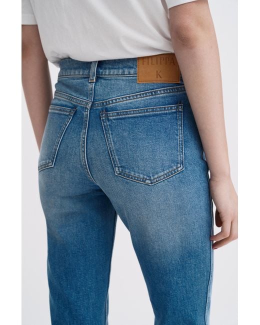Filippa K Blue Stacked Bootcut Jeans